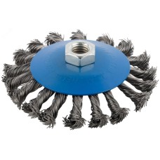 Кордщетка, тип ''колесо'' с наклоном, гайка М14, стальная витая проволока 115 мм