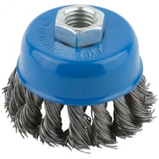 Кордщетка, тип ''чашка'', гайка М14, стальная витая проволока 65 мм