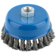 Кордщетка, тип ''чашка'', гайка М14, стальная витая проволока 100 мм