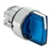 Исполнительный механизм переключателя ХB4 синий на 3 положения возвратный без фиксации, с подсветкой с короткой ручкойой IP65