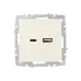 BRITE Розетка USB A+C 18Вт РЮ11-1-БрКр бежевый