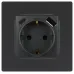 Розетка ЭРА Серия 12 12-4108-12 2P+E 16A-250В со шторками с USB type-A+C 5В-3А графит