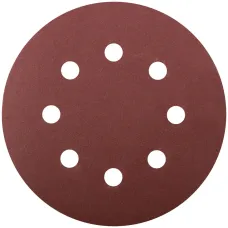 Круги шлифовальные с отверстиями (липучка), алюминий-оксидные, 125 мм, 5 шт Р 180 гибкая -14А