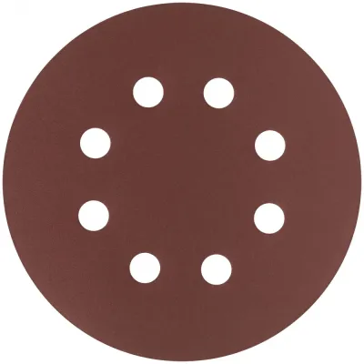Круги шлифовальные с отверстиями (липучка), алюминий-оксидные, 125 мм, 5 шт Р 400 гибкая -14А