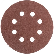 Круги шлифовальные с отверстиями (липучка), алюминий-оксидные, 125 мм, 5 шт Р 60 гибкая -14А