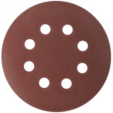 Круги шлифовальные с отверстиями (липучка), алюминий-оксидные, 125 мм, 5 шт Р 150 гибкая -14А