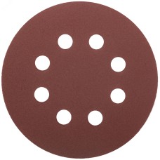 Круги шлифовальные с отверстиями (липучка), алюминий-оксидные, 125 мм, 5 шт Р 180 гибкая -14А