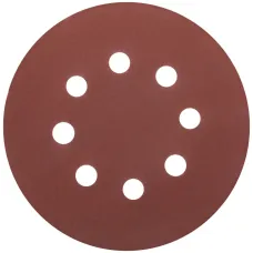 Круги шлифовальные с отверстиями (липучка), алюминий-оксидные, 125 мм, 5 шт Р 240 гибкая -14А
