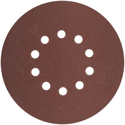 Круги шлифовальные с отверстиями (липучка), алюминий-оксидные, 225 мм, 5 шт.  Р 60