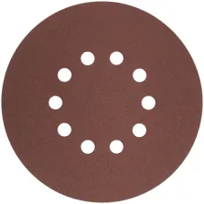 Круги шлифовальные с отверстиями (липучка), алюминий-оксидные, 225 мм, 5 шт.  Р 80
