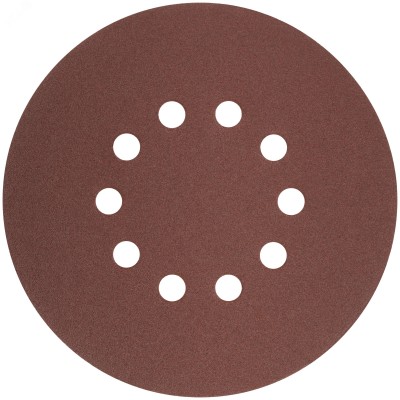 Круги шлифовальные с отверстиями (липучка), алюминий-оксидные, 225 мм, 5 шт.  Р 80