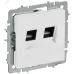 BRITE Розетка компьютерная двойная кат.5E RJ45 РК10-2-БрАБ арктический белый IEK
