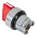 Исполнительный механизм переключателя S4 красный на 2 положения возвратный без фиксации, с подсветкой с короткой ручкой IP65