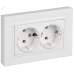 BRITE Розетка 2-местная с заземлением без защитных шторок плоская 16А в сборе РСПл12-3-БрАБ арктический белый IEK