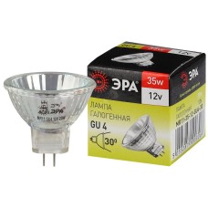 Лампочка галогенная ЭРА GU4-MR11-35W-12V-30CL GU4 35Вт софит теплый белый свет