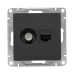 Механизм розетки TV+RJ45 (cat5), чёрный Эпика EKF