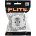 FLITE Розетка с заземлением с защитными шторками безвинтовое крепление 16А РСш11-1-ФлЖ жемчуг IEK