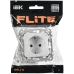 FLITE Розетка с заземлением с защитными шторками безвинтовое крепление 16А РСш11-1-ФлЖ жемчуг IEK