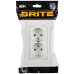BRITE Розетка 2-местная с заземлением без защитных шторок плоская 16А в сборе РСПл12-3-БрАБ арктический белый IEK