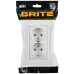 BRITE Розетка 2-местная с заземлением без защитных шторок плоская 16А в сборе РСПл12-3-БрАБ арктический белый IEK
