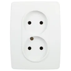 Розетка ЭРА Серия 12 12-2107-01М , 2X2P, 16А-250В, белый матовый