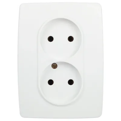 Розетка ЭРА Серия 12 12-2107-01М , 2X2P, 16А-250В, белый матовый