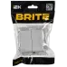 BRITE Выключатель 2-клавишный проходной 10А безвинтовое крепление ВС11-2-6-БрА алюминий IEK
