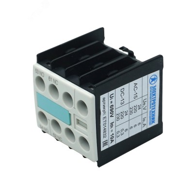 Блок-контакт 3RH1911-1FA11, 1НО+1НЗ, для контакторов типоразмера S00, фронтальный, винтовые клеммы, IP20