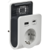 Адаптер Т-03/01 1 место 2P+PE 16А 2хUSB A+C 20Вт с подставкой бело-черный IEK