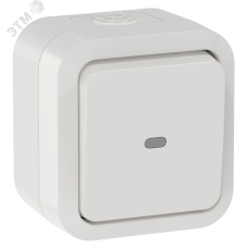 TORS Переключатель одноклавишный с индикацией 10А IP55 TS302 белый IEK