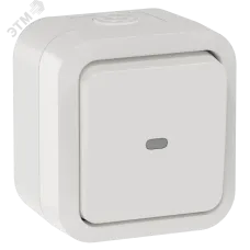 TORS Переключатель одноклавишный с индикацией 10А IP55 TS302 белый IEK