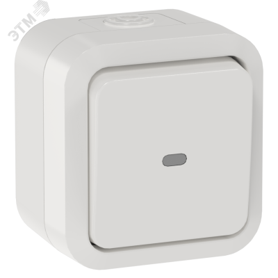 TORS Переключатель одноклавишный с индикацией 10А IP55 TS302 белый IEK