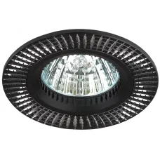 Встраиваемый светильник алюминиевый ЭРА  KL32 AL/BK/1 MR16 12V 50W черный серебро