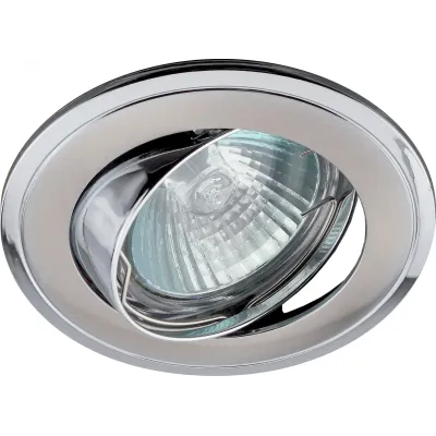 KL22 А SN/CH Светильник ЭРА литой пов. ''двойной контур'' MR16,12V/220V, 50W  сатин никель/хром (100/2