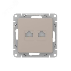 Механизм розетки RJ45 - 2шт  (cat5)  кремовый Эпика EKF