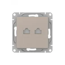Механизм розетки RJ45 - 2шт, (cat6), кремовый Эпика EKF