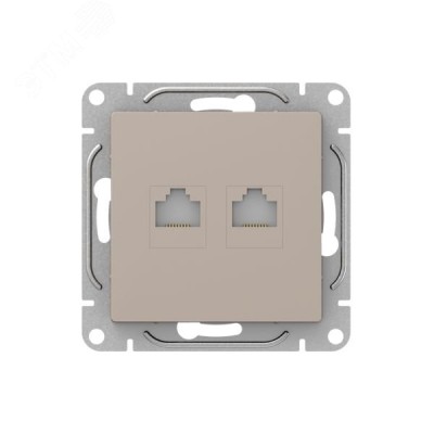 Механизм розетки RJ45 - 2шт  (cat5)  кремовый Эпика EKF