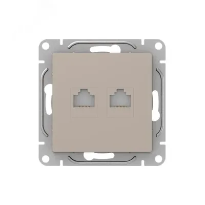 Механизм розетки RJ45 - 2шт, (cat6), кремовый Эпика EKF