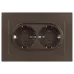Розетка Intro Accent 6-205-08 2X2P+E Schuko, 16А-250В, IP20, СУ, AL/CU, бронза