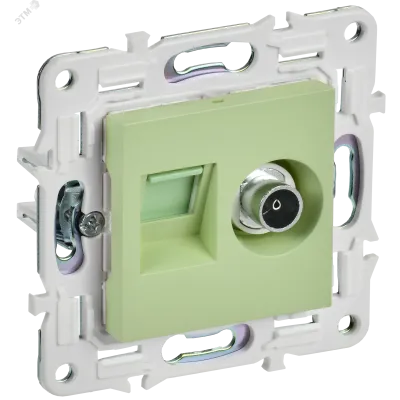 SKANDY Розетка двойная TV+RJ45 кат.5E SK-A14G мятный IEK
