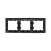 Эпика Рамка 3-местная черный пластик EKF