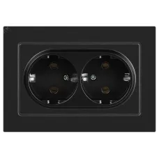 Розетка Intro Accent 6-205-05 2X2P+E Schuko, 16А-250В, IP20, СУ, AL/CU, антрацит