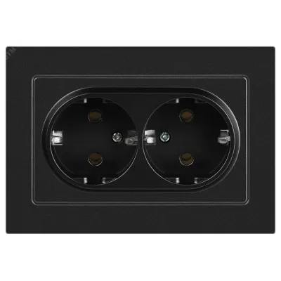 Розетка Intro Accent 6-205-05 2X2P+E Schuko, 16А-250В, IP20, СУ, AL/CU, антрацит