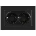 Розетка Intro Accent 6-205-05 2X2P+E Schuko, 16А-250В, IP20, СУ, AL/CU, антрацит