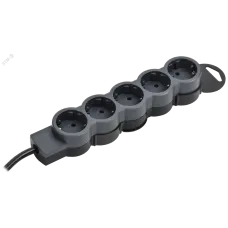 STANDARD Удлинитель У05 5 мест 2P+PE 5м 3х1,5мм2 16А черный IEK