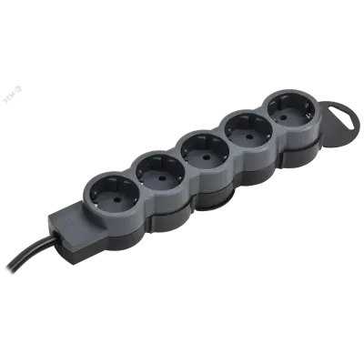 STANDARD Удлинитель У05 5 мест 2P+PE 5м 3х1,5мм2 16А черный IEK