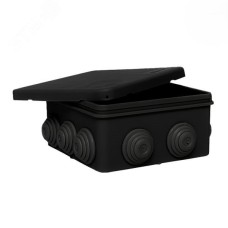 Коробка распаячная КМР-030-014 с крышкой (100х100х50), 8 мембр. вводов чёрная IP54 EKF