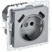BRITE Розетка с заземлением с защитными шторками 16А с USB A+A 2,1А РЮш10-1-БрА алюминий