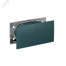 Розетка ATLASDESIGN двойная с заземлением со шторками сдвижная крышка 16А в сборе изумруд