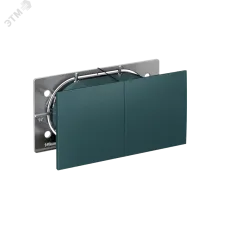 Розетка ATLASDESIGN двойная с заземлением со шторками сдвижная крышка 16А в сборе изумруд